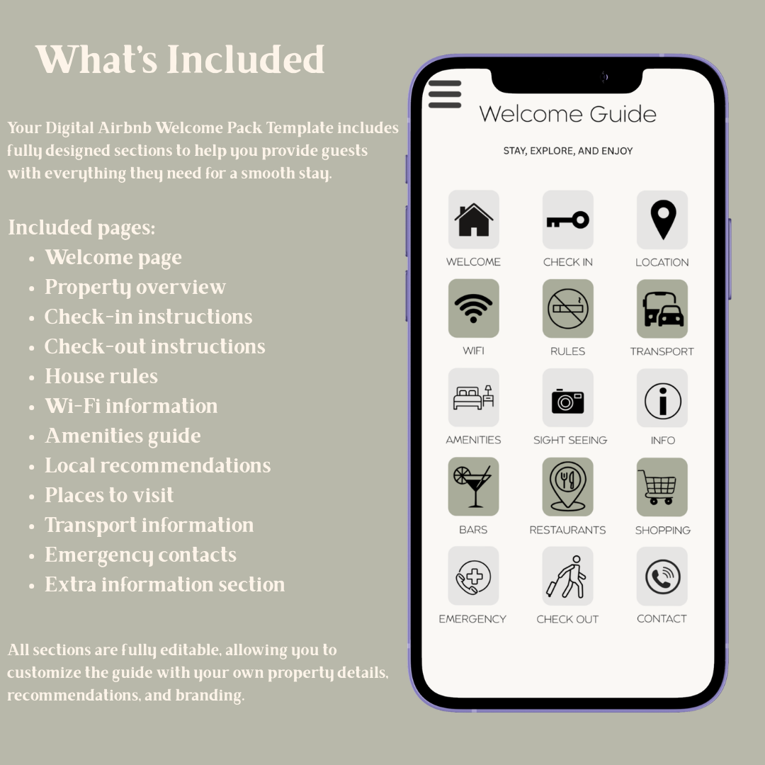 Airbnb Digital Welcome Pack Template